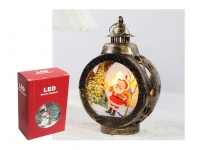 Lampka, latarenka MIKOŁAJ LED okrągła 13x9x5 cm ZŁOTA