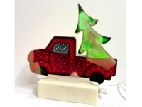 Dekoracja LED Lampka 3D SAMOCHÓD Z CHOINKĄ 17x16,5 cm