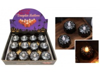Lampka plastikowa LED DYNIA z pajęczyną i pająkiem na Halloween 4,5x4 cm