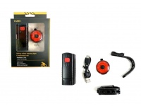 Lampka rowerowa przód, tył 3-tryby światła w kartonie 16x10,5 cm (V-255)