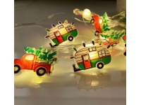 Lampki 10 LED ŚWIATECZNE SAMOCHODY białe ciepłe 90 cm