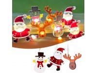 Lampki 20 LED ŚWIĄTECZNE bałwanki, mikołaje, renifery białe ciepłe 170 cm