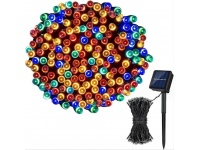 Lampki choinkowe, łańcuch solarny różne funkcje świecenia 100 LED, 12 m MULTIKOLOR