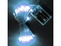 Lampki choinkowe na baterie 80 LED - 10 m BIAŁE ZIMNE