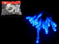 Lampki choinkowe tradycyjne 10 LED 2 m na baterie - NIEBIESKIE