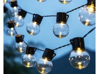 Lampki LED na baterie 8 TRANSPARENTNYCH KUL 4x5,5 cm długość 2,8 m ciepłe białe