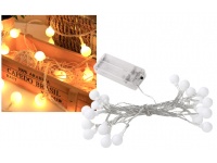 Lampki na baterie BIAŁE KULKI 20 LED - 3 m białe ciepłe