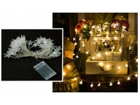 Lampki na baterie GWIAZDKI 40 LED - CIEPŁY BIAŁY 5,5 m