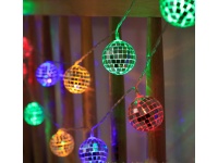 Lampki na baterie KULA DISCO (3,5 cm) 10 LED - 1,5 m MULTIKOLOR