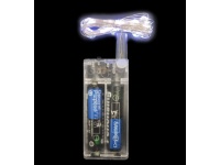 Lampki na druciku 10 LED (na baterie) 1 m - BIAŁE ZIMNE