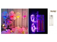 Lampki na druciku 30 LED (na baterie) 3m - PURPUROWE