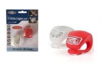 Lampki rowerowe silikonowe kpl 2 szt (HJ008-2) światło białe i czerwone