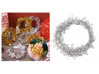 Łańcuch choinkowy, girlanda dekoracyjna GWIAZDKI SREBRNY 7,5 m