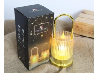 Latarnia, lampion plastik LED z jedną świecą 19x7,5 cm