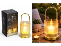 Latarnia, lampion plastik LED z jedną świecą 19x7,5 cm