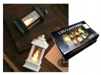 Latarnia, latarenka MINI LED prostokątna 9x4,5x4,5 cm BIAŁA