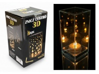Latarnia szklana znicz LUSTRO KWADRAT 3D 16x9 cm SL-K1