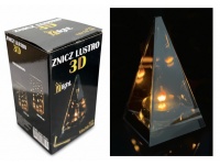 Latarnia szklana znicz LUSTRO PIRAMIDA 3D 18x10 cm SL-P1