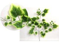 Liść silikonowy 3-ramienny WINOBLUSZCZ 70 cm jasnozielone brzegi - 1 szt 