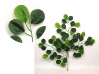 Liść 3-ramienny silikonowy PIENIĄŻEK wys. 60 cm  ZIELONY z jasnym i ciemnym liściem