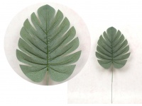 Liść MONSTERA 35 cm liść 20x17 cm SZARO-ZIELONY