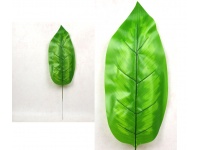 Liść pojedynczy gumowany 63 cm liść 40x19 cm jasno ZIELONY z jasnym środkiem