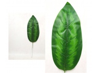 Liść pojedynczy gumowany 63 cm liść 40x19 cm jasno ZIELONY ciemny