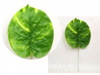 Liść SERCE gumowany 35 cm liść 20x17 cm ZIELONY cieniowany