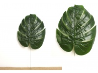 Liść silikonowy MONSTERA 50x28 cm ZIELONY ciemny