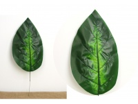 Liść silikonowy pojedynczy 48x19 cm ZIELONY z jasnym środkiem