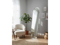 Lustro stojące, ścienne PROSTOKĄTNE ZAOKRĄGLONE 146x36 cm aluminiowa rama SZARE