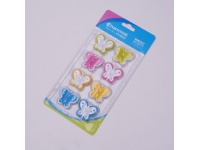 Magnesy kolorowe MOTYL 3 cm na blistrze kpl. 8 szt 