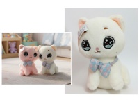 Maskotka, pluszak KOT z bajkowymi oczami 23x16x12 cm - MIX KOLOR