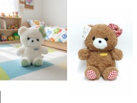 Maskotka, pluszak MIŚ Z KOKARDKĄ 22x16x11 cm - MIX KOLOR