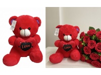 Maskotka, pluszak MIŚ z sercem LOVE 28x20 cm