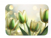 Mata stołowa 40x30 cm CZTERY ZIELONO-ZŁOTE TULIPANY