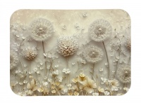 Mata stołowa 40x30 cm DMUCHAWCE NA BEŻOWYM TLE Z DODATKAMI