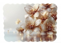 Mata stołowa 40x30 cm FALOWANY BRZEG - ZŁOTE MALOWANE MAGNOLIE, GLAMOUR