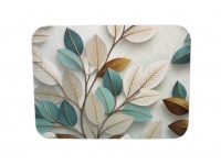 Mata stołowa 40x30 cm LIŚCIE FIKUSA TURKUSOWE, KREMOWE