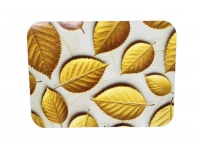 Mata stołowa 40x30 cm LIŚCIE ZŁOTE NA KREMOWYM TLE