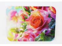 Mata stołowa 40x30 cm RÓŻA RÓŻOWA Z PĄKIEM W PROMIENIACH SŁOŃCA