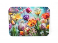 Mata stołowa 40x30 cm TULIPANY NA KOLOROWYM TLE