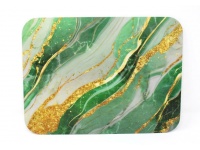 Mata stołowa 40x30 cm ZIELONO - ZŁOTA ROZLANA FARBA