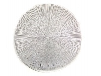 Mata stołowa- tw.sztuczne okrągła 38 cm SREBRNA