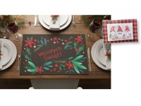 Mata stołowa- tw. sztuczne PROSTOKĄTNA 45x30 cm grafitowa WESOŁYCH ŚWIĄT MIX