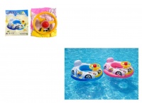 p Fotelik, ponton dmuchany do pływania dla dzieci z kierownicą i klaksonem 68x68 cm - mix