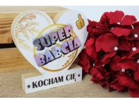 mdf Statuetka 13,5x13,5x2 cm SUPER BABCIA Kocham Cię... #0123