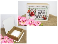 mdf Szkatułka Herbata SUPER BABCI 24x18,5x6,5 cm #2602