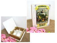 mdf Szkatułka z przegródkami Herbata KOCHANEJ BABCI 24x18,5x6,5 cm #2601