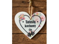mdf Zawieszka serce 13x12 cm TATUSIU KOCHAMY CIĘ #4726